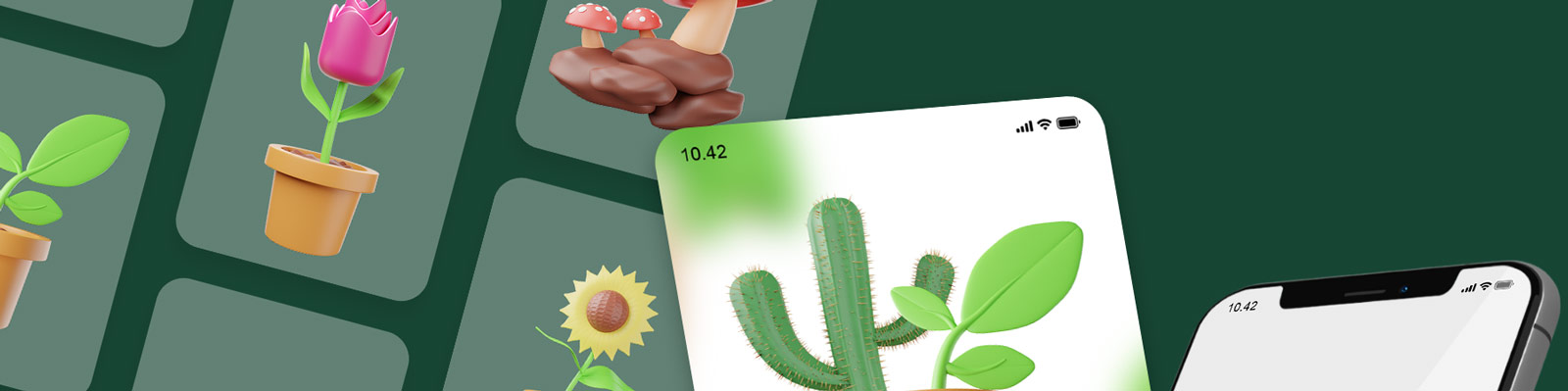 3D自然植物插图模型Blender