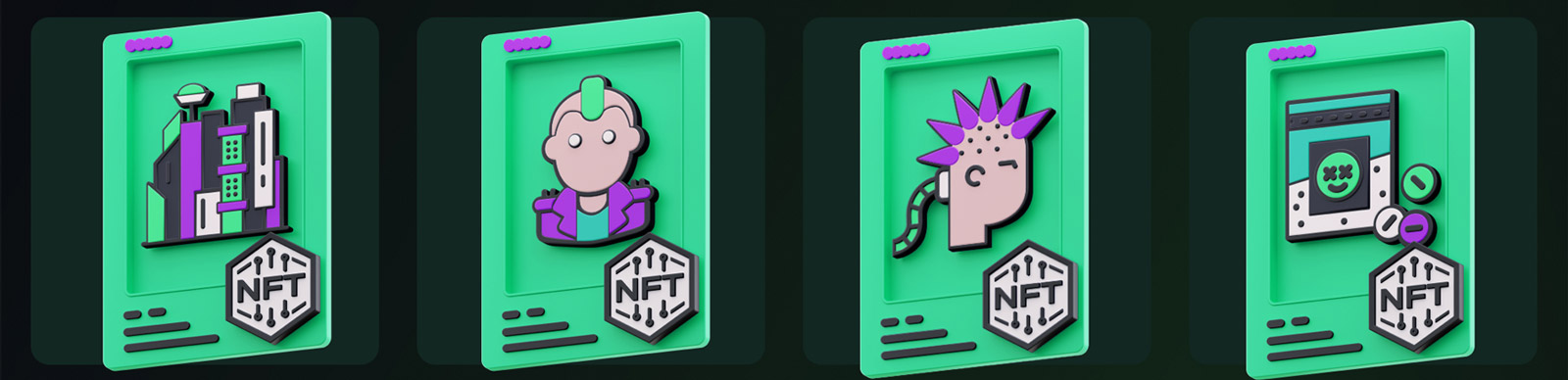  3D NFT卡片素材模型Blender