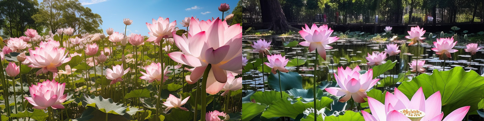 夏天荷塘荷花摄影Midjourney咒语