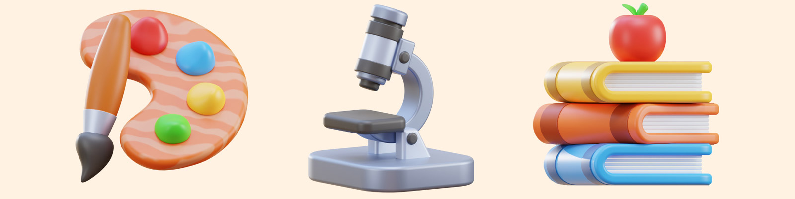  3D教育图标插图模型Blender