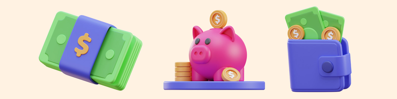 3D金融图标插图模型Blender