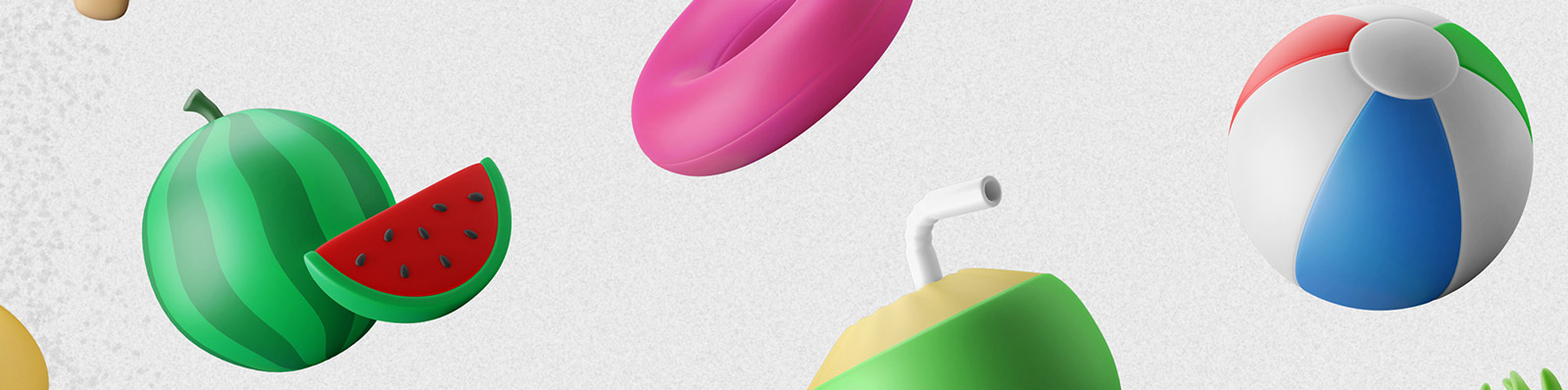 3D夏季海滩元素模型Blender