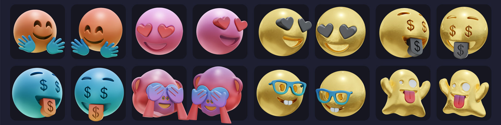  3D卡通表情插图模型Blender