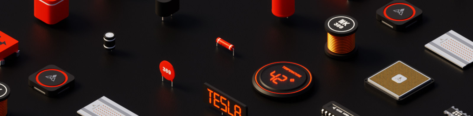  3D科技组件芯片模型Blender