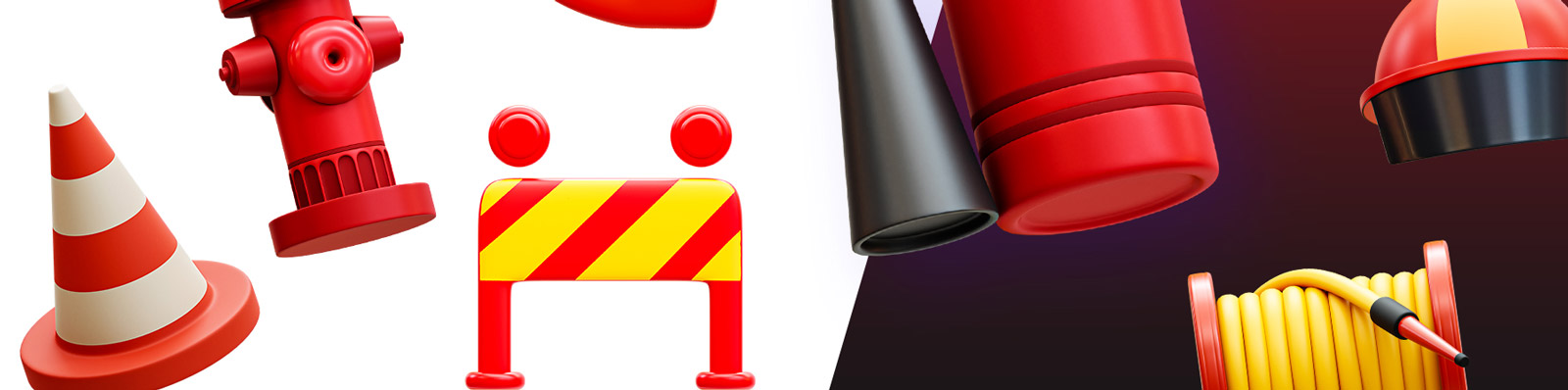  3D消防员图标插图模型Blender