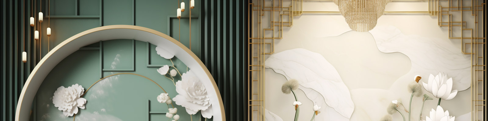 中式美学鲜花展厅Midjourney关键词