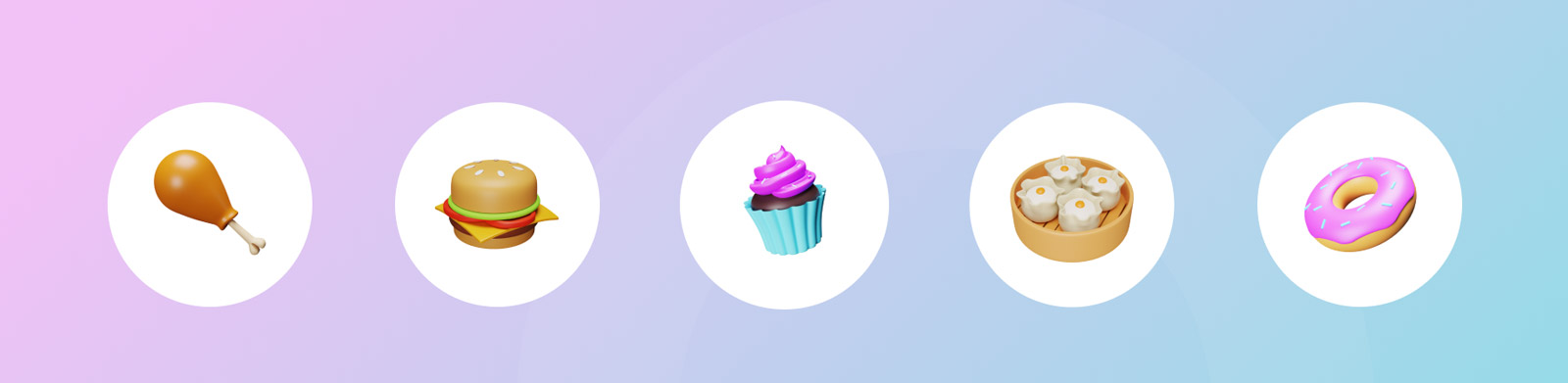  3D食物图标插图模型Blender