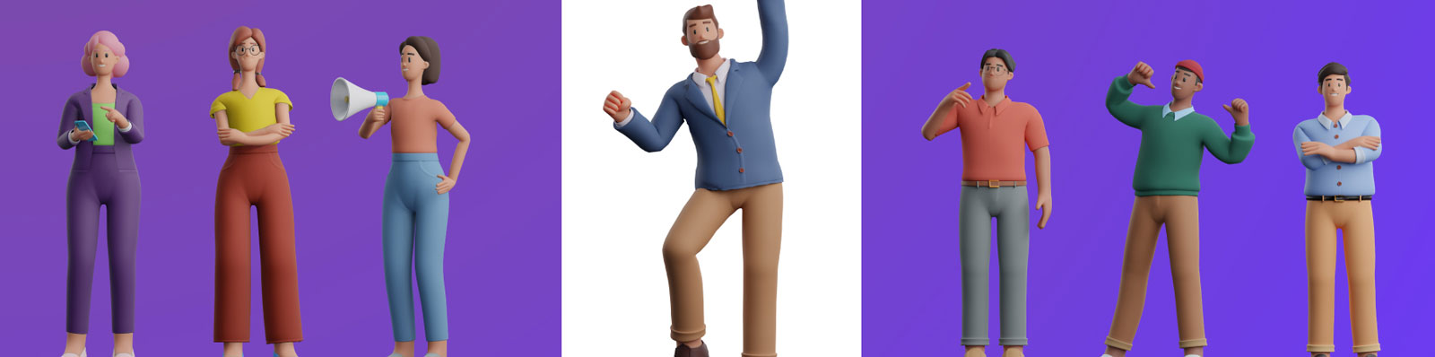  3D商务人物插图模型Blender