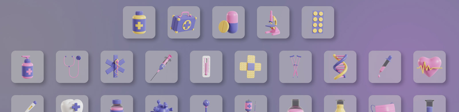  3D医学图标插图模型Blender