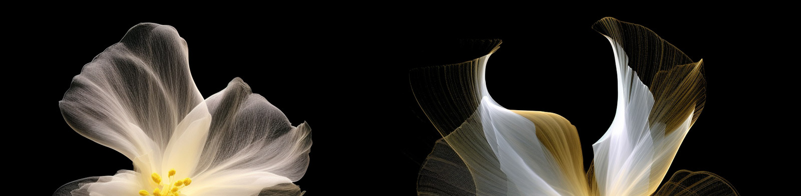 透明艺术白色花朵Midjourney关键词