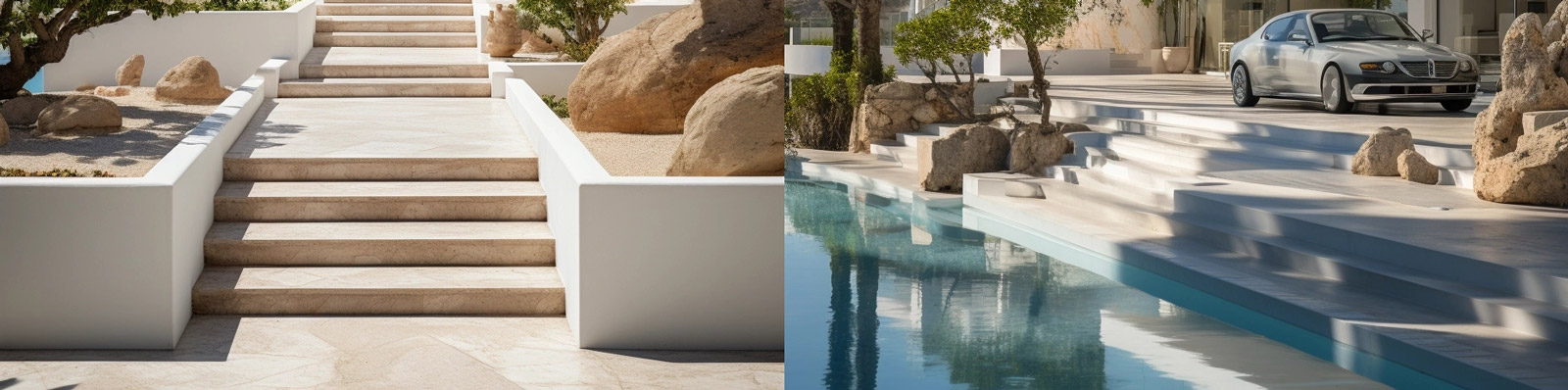 现代地中海风格建筑别墅Midjourney关键词