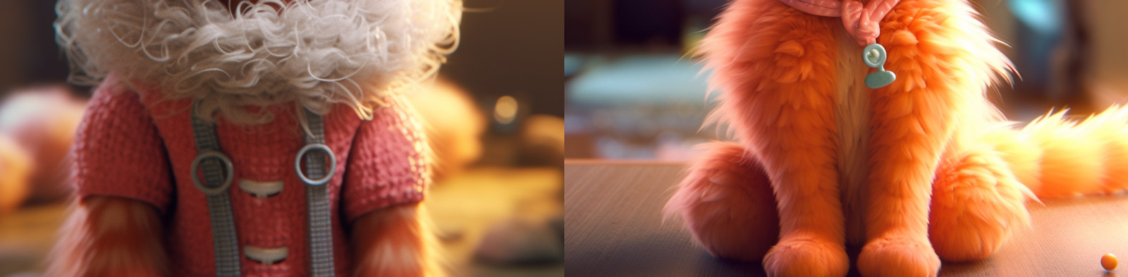 可爱橘色猫咪精灵Midjourney关键词