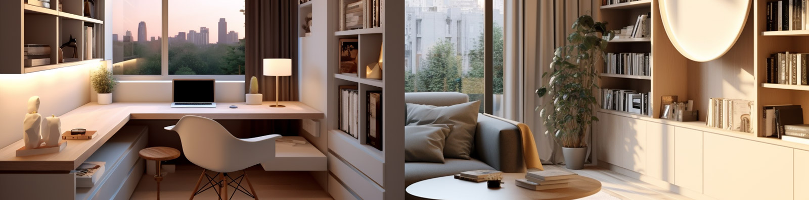 现代极简书房设计Midjourney关键词