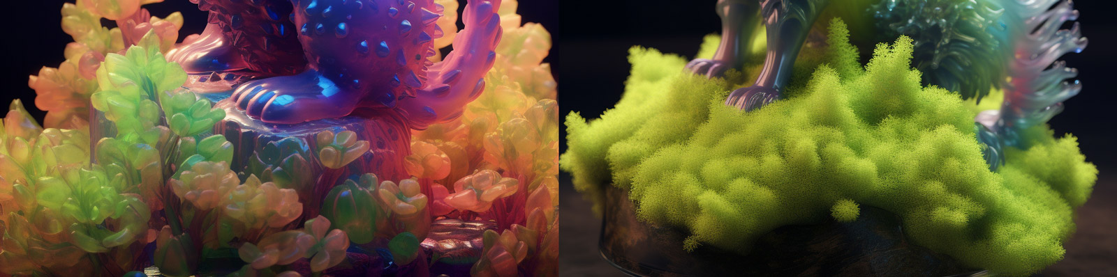 罗马彩虹玻璃黏菌猫Midjourney咒语