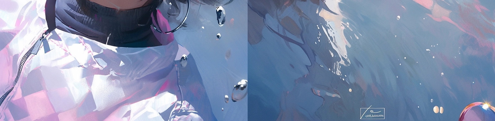 动漫女孩水下特写Midjourney咒语