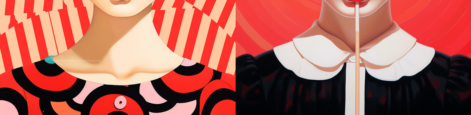 手绘国潮女孩插图Midjourney关键词