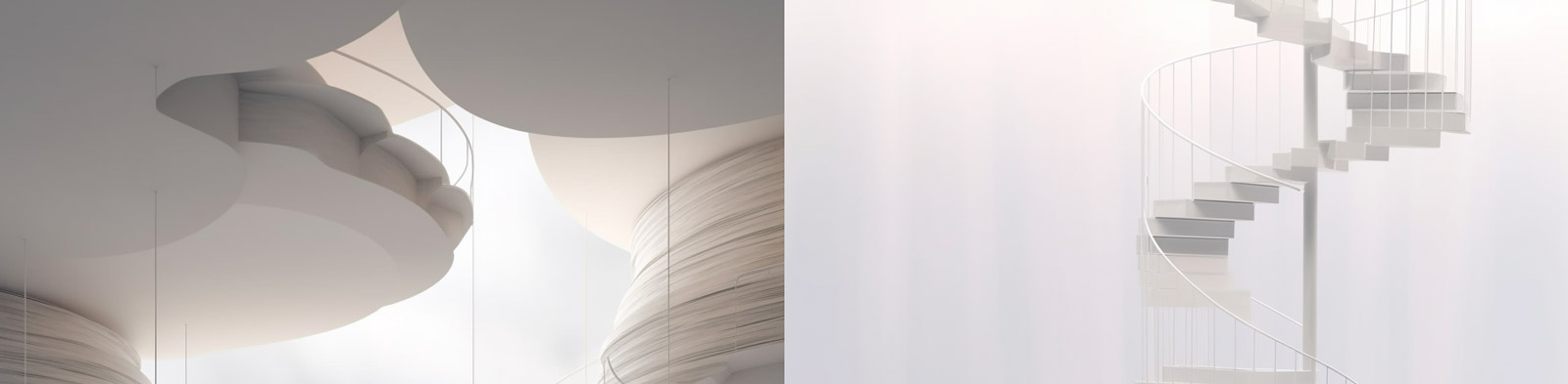 旋转楼梯空间建筑Midjourney关键词