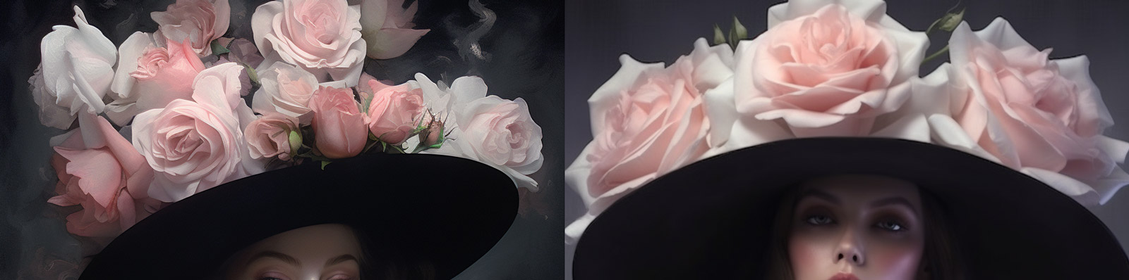 创意模特鲜花帽子摄影Midjourney咒语