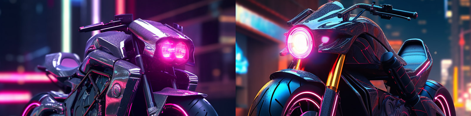 赛博朋克摩托车特写Midjourney关键词