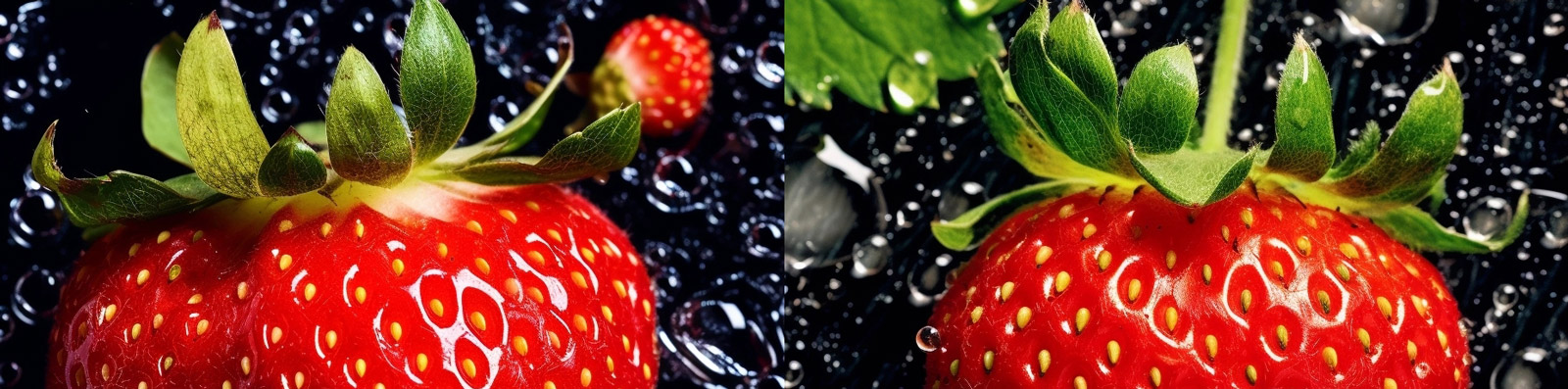 新鲜草莓摄影照片Midjourney咒语