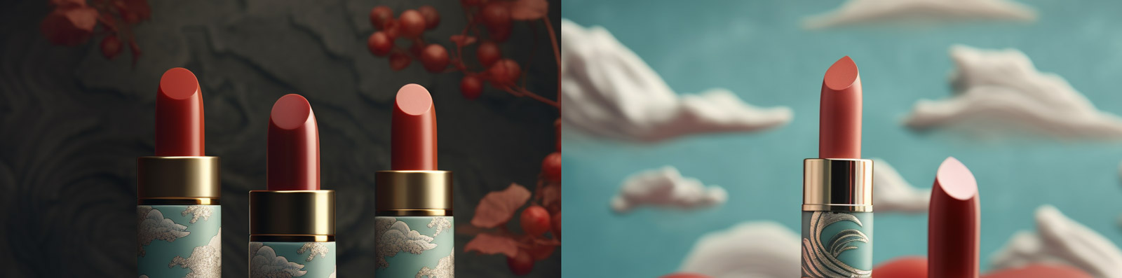 中国风口红广告海报Midjourney关键词