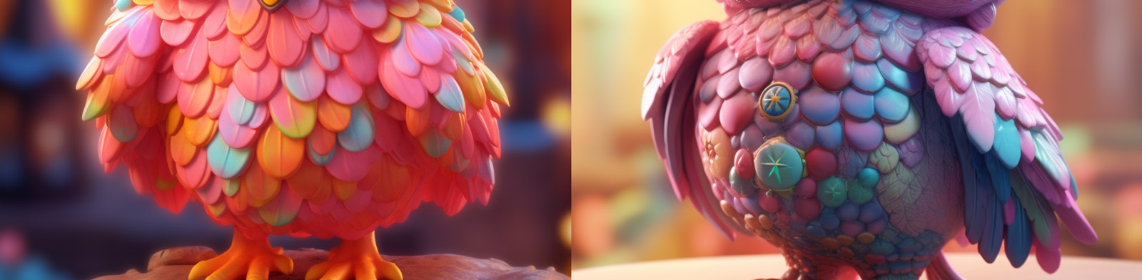 可爱3D猫头鹰形象Midjourney关键词