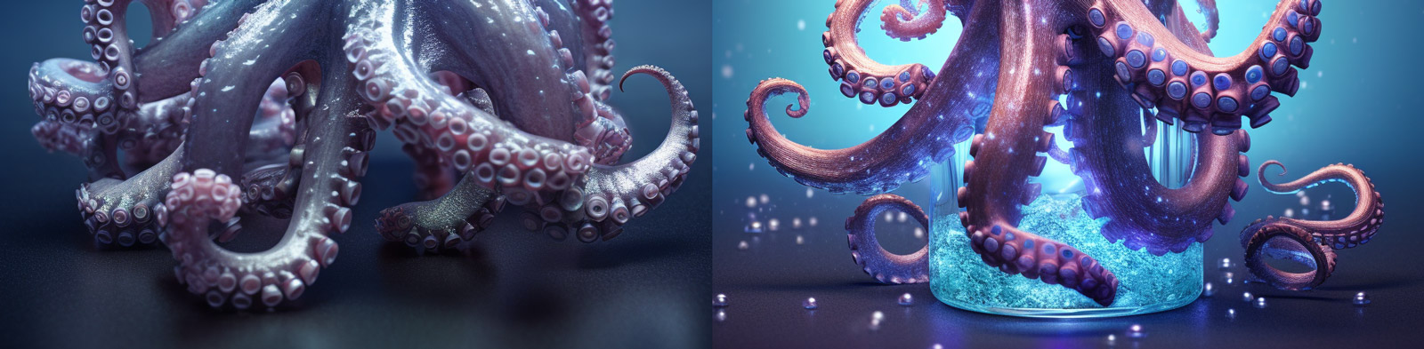 章鱼八爪鱼特写摄影Midjourney关键词