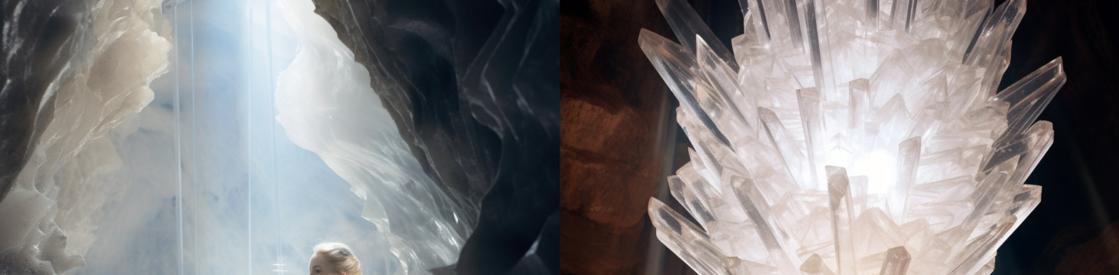 水晶洞穴人物摄影Midjourney关键词