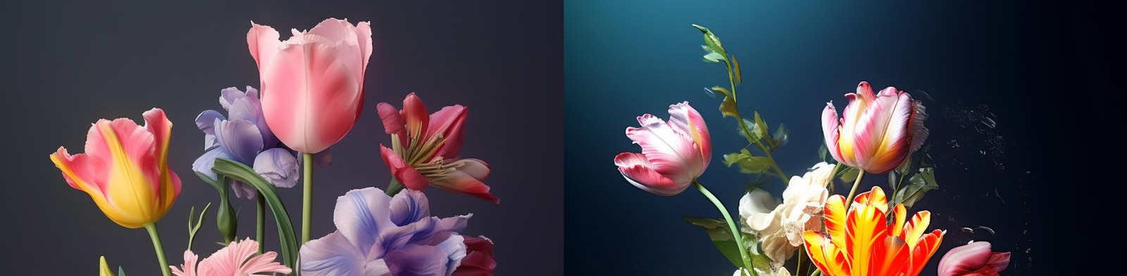 自然鲜花郁金香花束Midjourney咒语