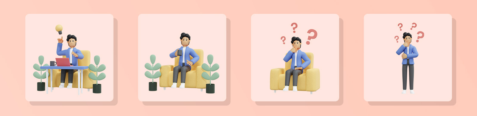 3D卡通商务人物模型Blender