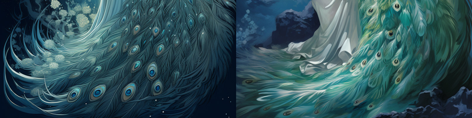 古风孔雀服装人物月亮绘画Midjourney关键词