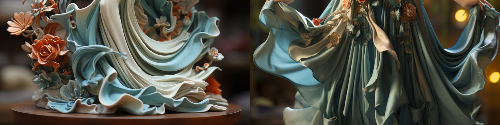 全身美丽古典敦煌飞天舞女可爱人物模型雕塑Midjourney关键词咒语分享