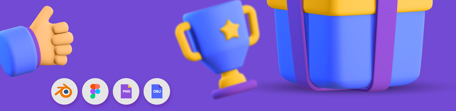  3D商务立体图标模型Blender