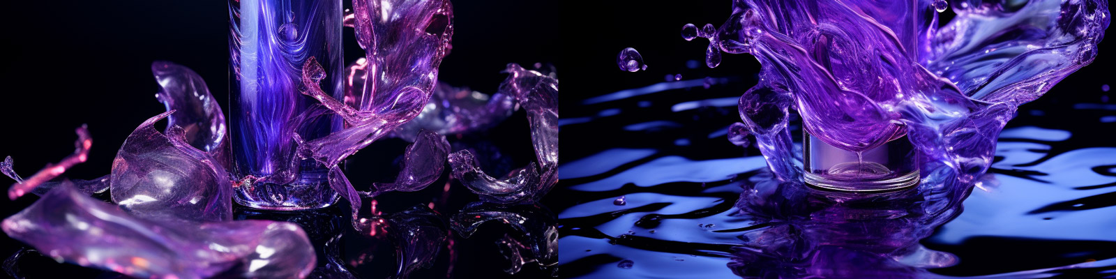 紫色化妆品精华广告摄影海报Midjourney关键词