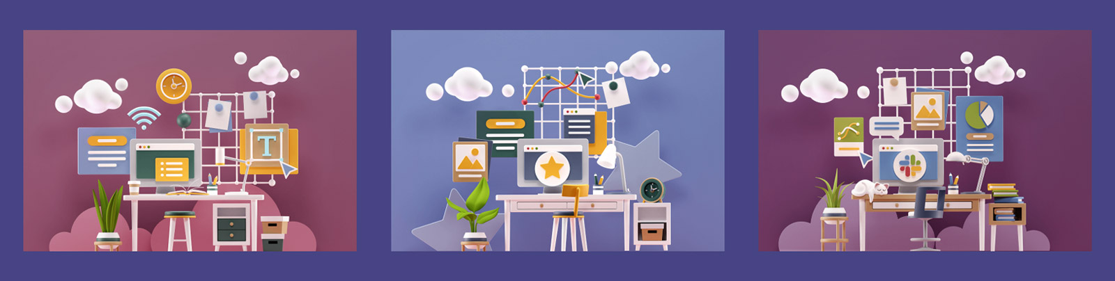  3D办公立体空间模型Blender