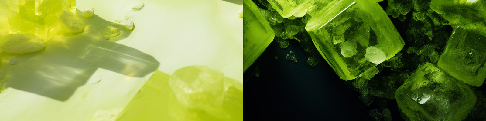 创意巨型绿色冰块场景Midjourney关键词