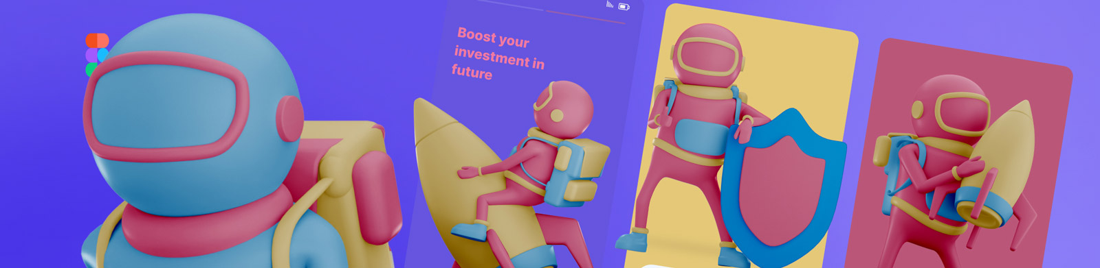 3D宇航员插图人物模型Blender