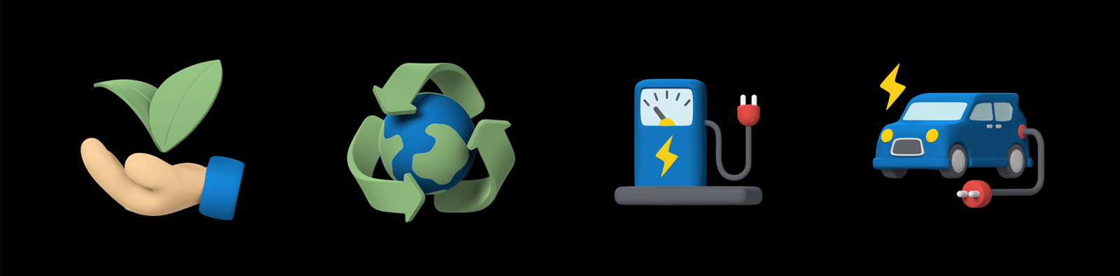 3D人工智能科技图标模型Blender