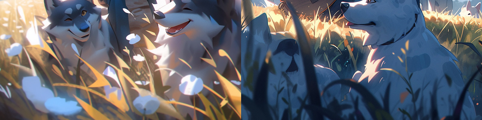 动漫卡通人物少年和狗Midjourney咒语