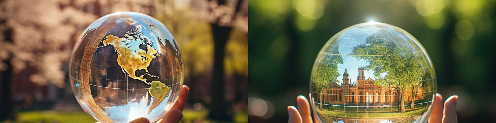 创意手捧透明地球仪景观Midjourney关键词