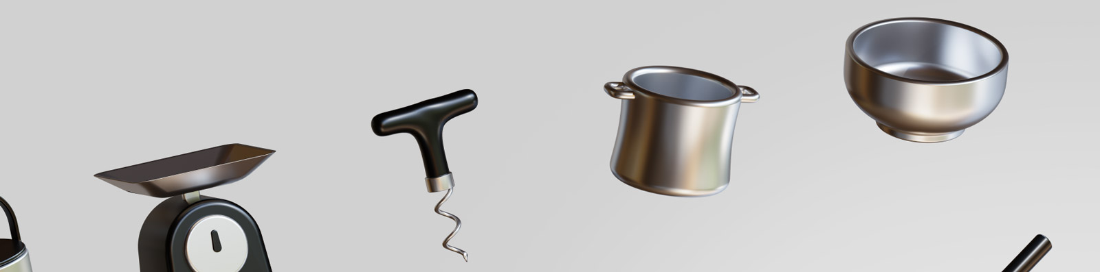 3D厨房用品工具模型Blender