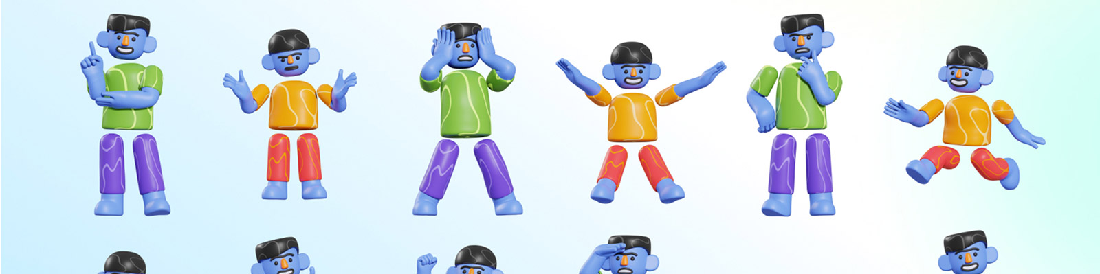  3D卡通立体人物模型Blender