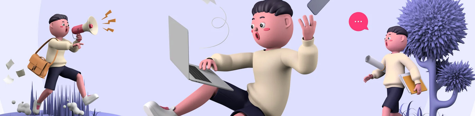 3D趣味卡通人物插图模型Blender