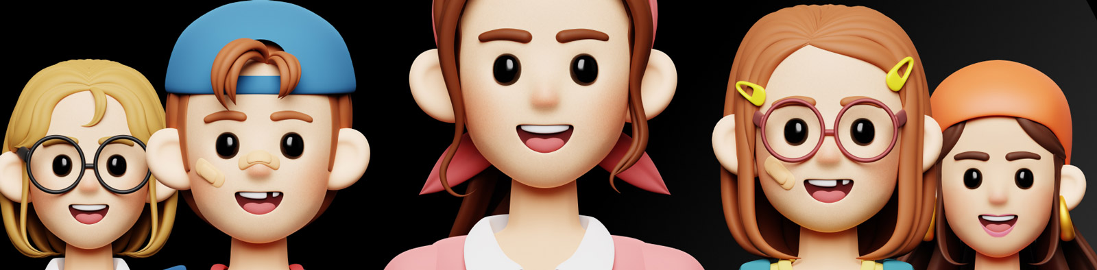 3D卡通人物插图模型Blender