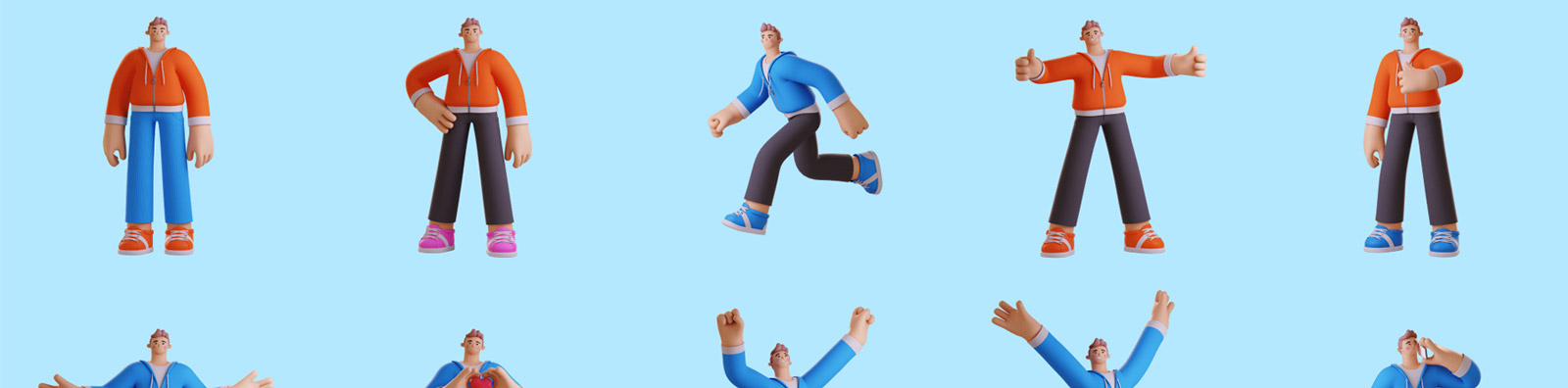 3D趣味卡通人物模型Blender