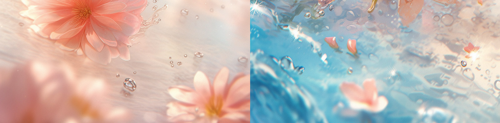 手绘插图风插画风粉色樱花化妆品护肤品美妆广告海报Midjourney咒语