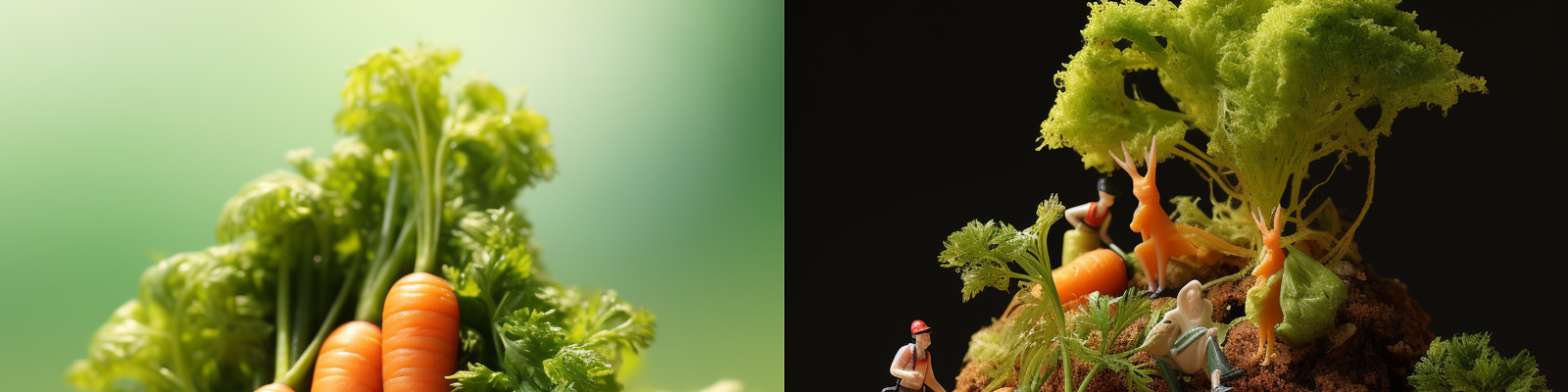 创意胡萝卜微型景观Midjourney咒语