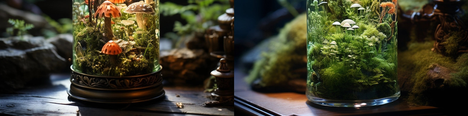 创意玻璃瓶微观自然世界Midjourney咒语