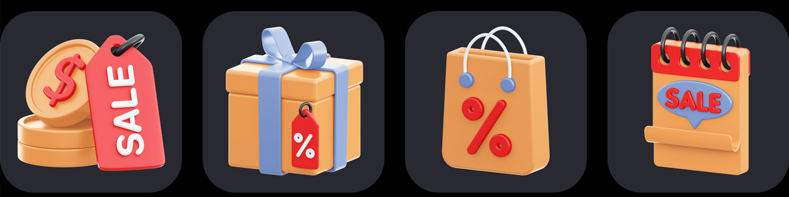  3D促销标签素材模型Blender