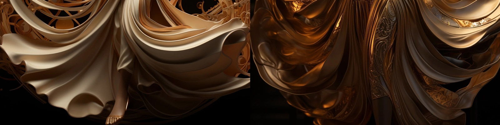 金色艺术美女雕塑模型Midjourney咒语